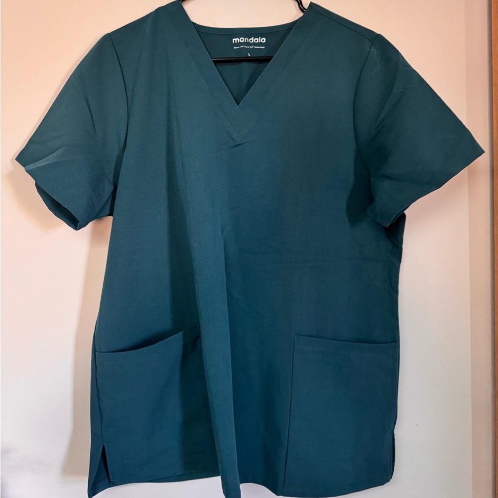 Mandala Women's Teal V-Neck Top